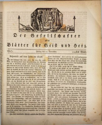 Der Gesellschafter oder Blätter für Geist und Herz Freitag 28. November 1817