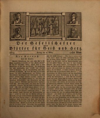 Der Gesellschafter oder Blätter für Geist und Herz Freitag 12. März 1819