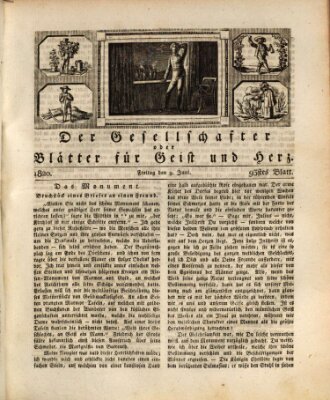 Der Gesellschafter oder Blätter für Geist und Herz Freitag 9. Juni 1820