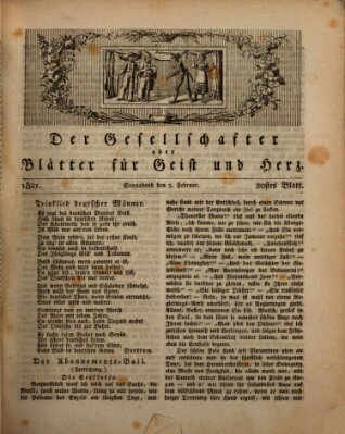 Der Gesellschafter oder Blätter für Geist und Herz Samstag 3. Februar 1821