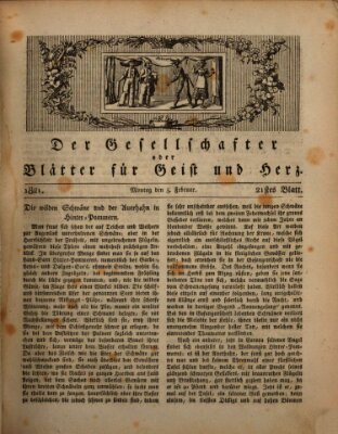 Der Gesellschafter oder Blätter für Geist und Herz Montag 5. Februar 1821