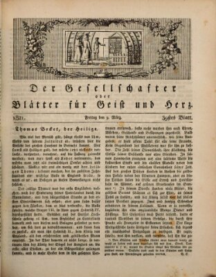 Der Gesellschafter oder Blätter für Geist und Herz Freitag 9. März 1821