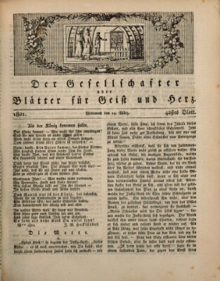 Der Gesellschafter oder Blätter für Geist und Herz Mittwoch 14. März 1821