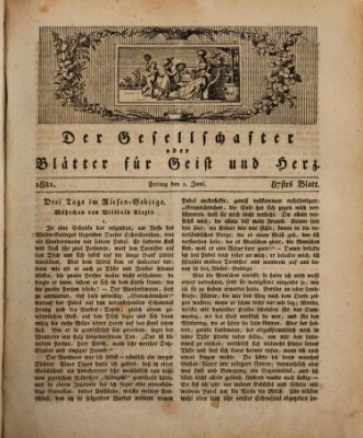 Der Gesellschafter oder Blätter für Geist und Herz Freitag 1. Juni 1821