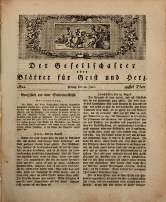 Der Gesellschafter oder Blätter für Geist und Herz Freitag 22. Juni 1821