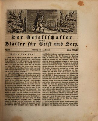 Der Gesellschafter oder Blätter für Geist und Herz Montag 14. Januar 1822