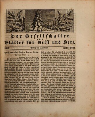 Der Gesellschafter oder Blätter für Geist und Herz Montag 18. Februar 1822