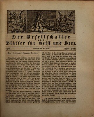 Der Gesellschafter oder Blätter für Geist und Herz Mittwoch 27. März 1822