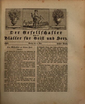 Der Gesellschafter oder Blätter für Geist und Herz Montag 20. Mai 1822