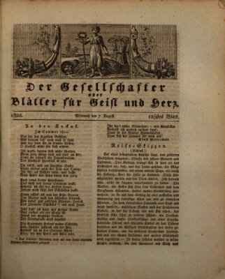 Der Gesellschafter oder Blätter für Geist und Herz Mittwoch 7. August 1822