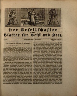 Der Gesellschafter oder Blätter für Geist und Herz Samstag 9. November 1822