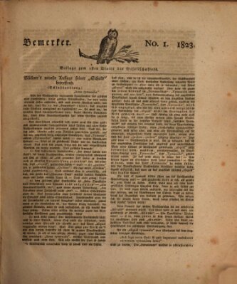 Der Gesellschafter oder Blätter für Geist und Herz Mittwoch 1. Januar 1823