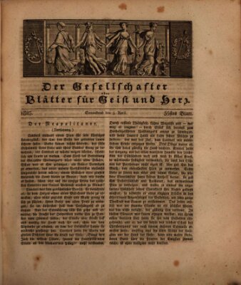 Der Gesellschafter oder Blätter für Geist und Herz Samstag 5. April 1823