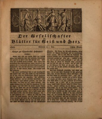 Der Gesellschafter oder Blätter für Geist und Herz Mittwoch 7. Mai 1823