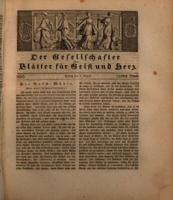 Der Gesellschafter oder Blätter für Geist und Herz Freitag 1. August 1823