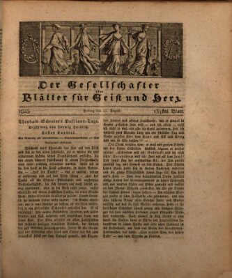 Der Gesellschafter oder Blätter für Geist und Herz Freitag 22. August 1823