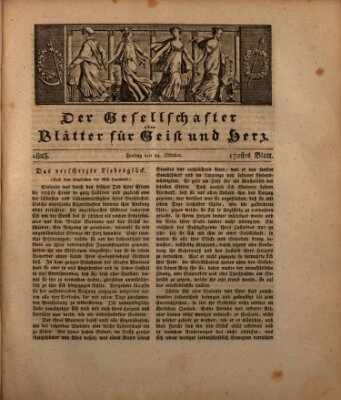 Der Gesellschafter oder Blätter für Geist und Herz Freitag 24. Oktober 1823