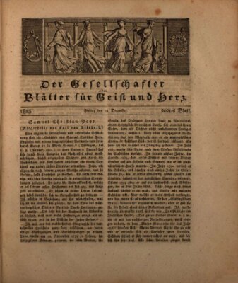 Der Gesellschafter oder Blätter für Geist und Herz Freitag 19. Dezember 1823