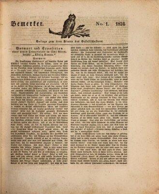 Der Gesellschafter oder Blätter für Geist und Herz Montag 5. Januar 1824