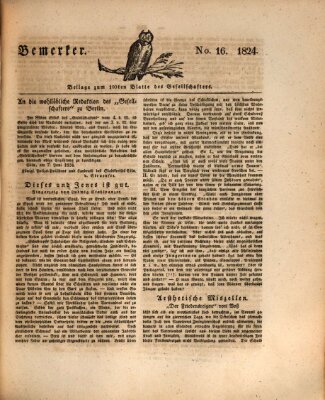 Der Gesellschafter oder Blätter für Geist und Herz Mittwoch 23. Juni 1824