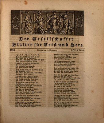 Der Gesellschafter oder Blätter für Geist und Herz Montag 13. September 1824