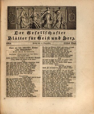 Der Gesellschafter oder Blätter für Geist und Herz Freitag 24. September 1824