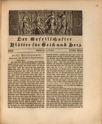 Der Gesellschafter oder Blätter für Geist und Herz Montag 25. Oktober 1824