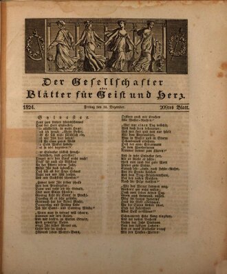 Der Gesellschafter oder Blätter für Geist und Herz Freitag 31. Dezember 1824