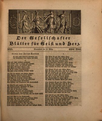 Der Gesellschafter oder Blätter für Geist und Herz Samstag 26. März 1825