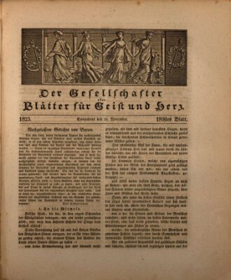 Der Gesellschafter oder Blätter für Geist und Herz Samstag 26. November 1825