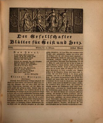 Der Gesellschafter oder Blätter für Geist und Herz Montag 13. Februar 1826