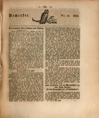 Der Gesellschafter oder Blätter für Geist und Herz Montag 1. Mai 1826