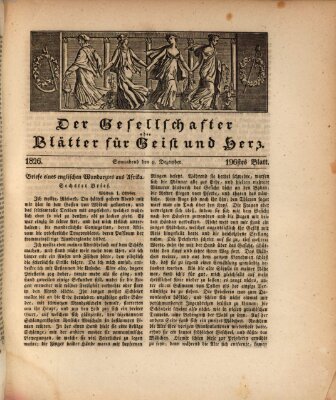 Der Gesellschafter oder Blätter für Geist und Herz Samstag 9. Dezember 1826