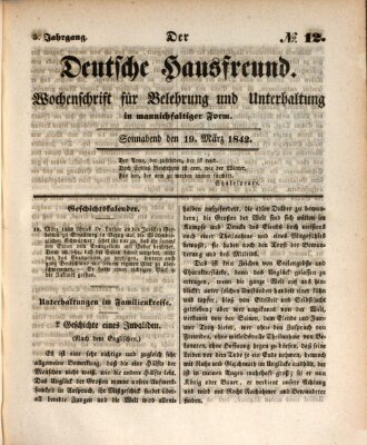 Der deutsche Hausfreund (Der Hausfreund) Samstag 19. März 1842
