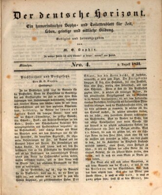 Der deutsche Horizont Dienstag 9. August 1831