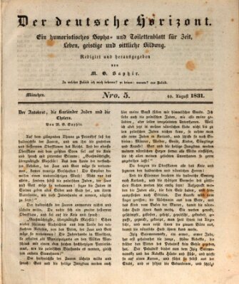 Der deutsche Horizont Mittwoch 10. August 1831