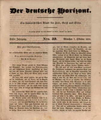 Der deutsche Horizont Freitag 7. Oktober 1831