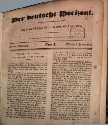 Der deutsche Horizont Sonntag 1. Januar 1832