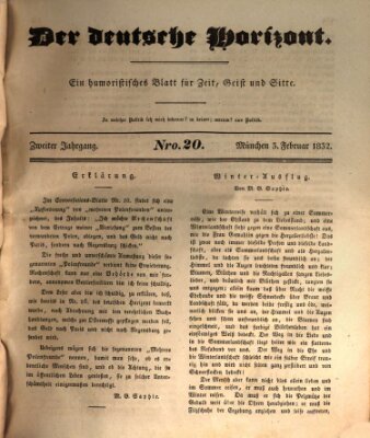 Der deutsche Horizont Freitag 3. Februar 1832
