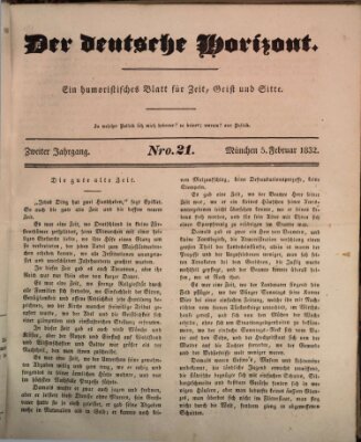 Der deutsche Horizont Sonntag 5. Februar 1832