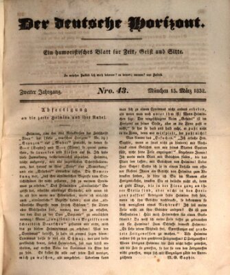 Der deutsche Horizont Donnerstag 15. März 1832