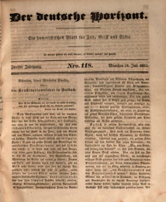 Der deutsche Horizont Dienstag 24. Juli 1832