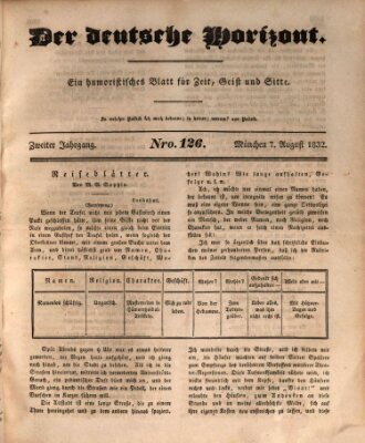Der deutsche Horizont Dienstag 7. August 1832