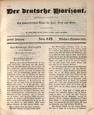 Der deutsche Horizont Dienstag 4. September 1832