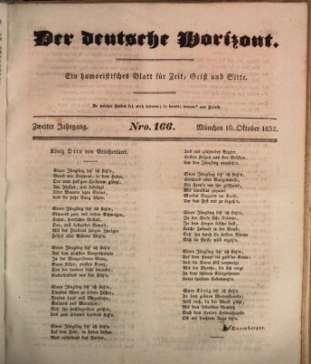 Der deutsche Horizont Dienstag 16. Oktober 1832