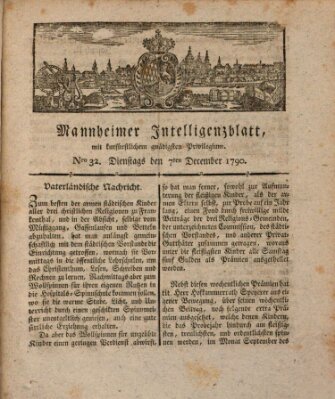 Mannheimer Intelligenzblatt Dienstag 7. Dezember 1790