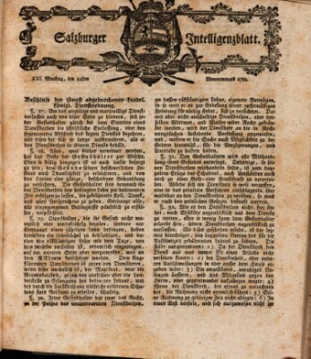 Salzburger Intelligenzblatt Montag 24. Mai 1784