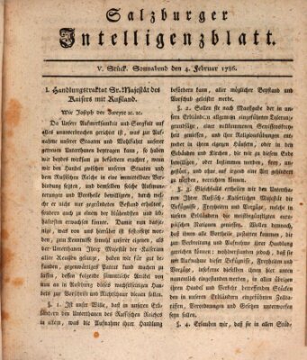 Salzburger Intelligenzblatt Samstag 4. Februar 1786