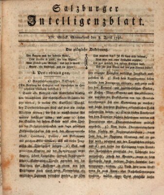 Salzburger Intelligenzblatt Samstag 8. April 1786
