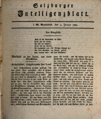 Salzburger Intelligenzblatt Samstag 3. Januar 1789